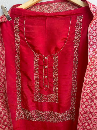 Silk organza unstitched ladies suit Rc17883 (b)