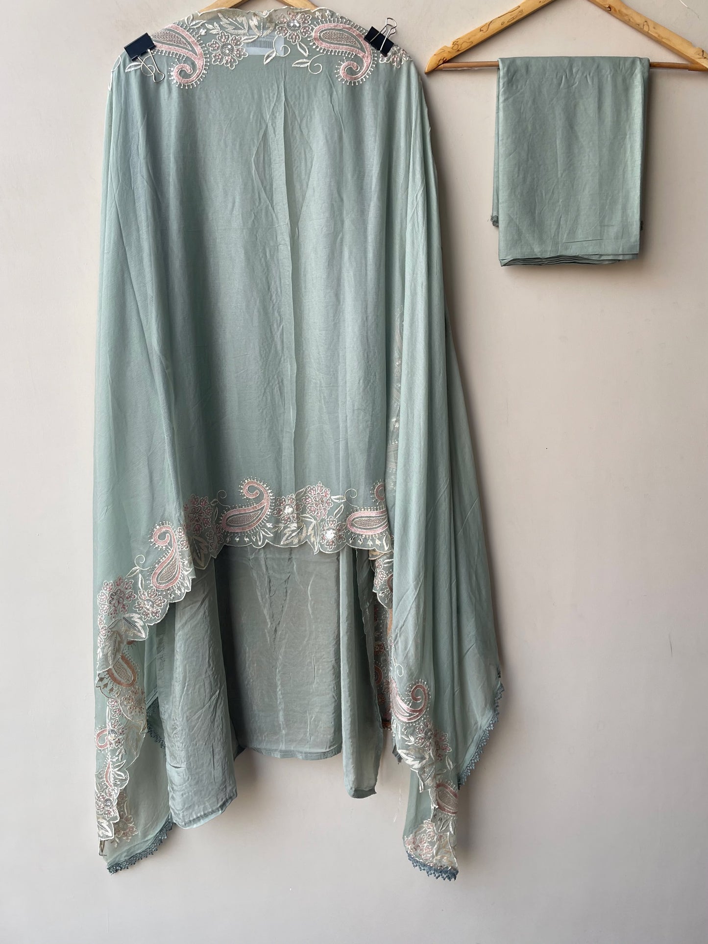Satin crepe unstitched ladies suit Rc19298 (a)