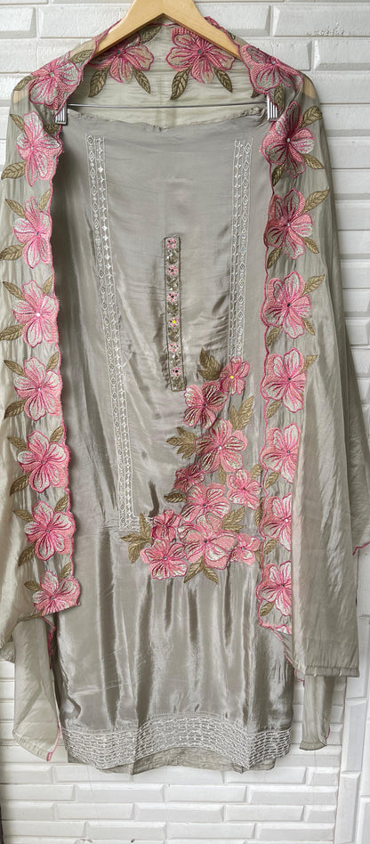 Glass organza unstitched ladies suit Rc17491 (b)