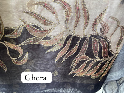 Banarasi soft linen silk unstitched ladies suit Rc17795