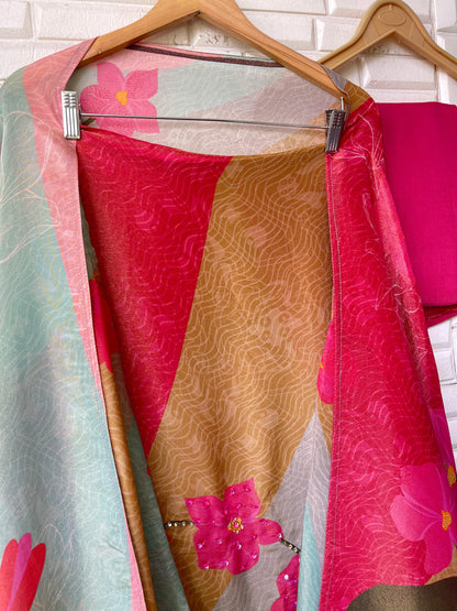 Shimmer silk unstitched ladies suit Rc17684