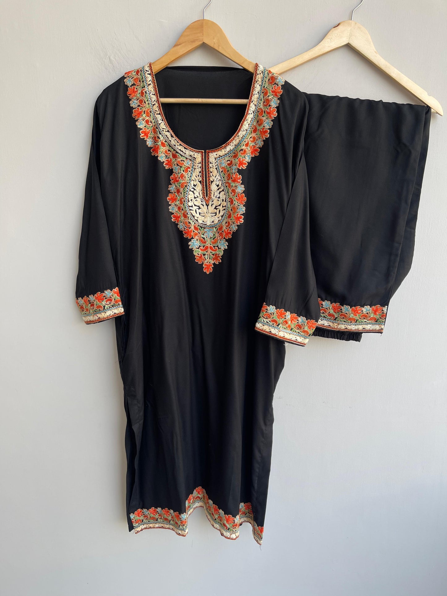 Reyon kashmiri kadai ready ladies coord set Rc18384 ( a)