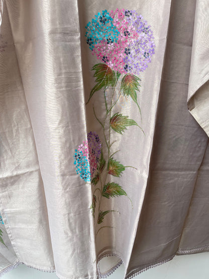 Shimmer Silk Brush Painted Elegant Unstitched Suit Set