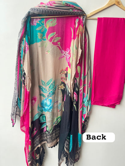 Pure organza Tuile printed unstitched ladies suit Rc19186