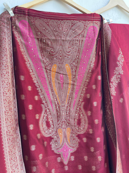 Banarasi silk unstitched ladies suit Rc17878 (c)