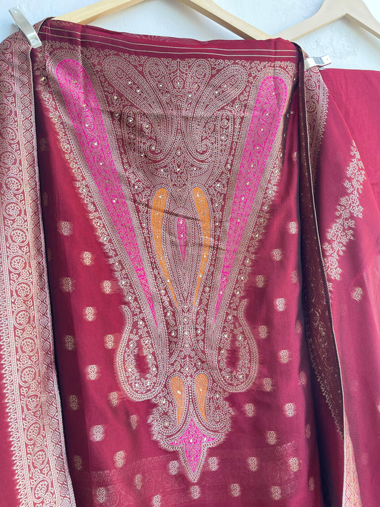 Banarasi silk unstitched ladies suit Rc17878 (c)