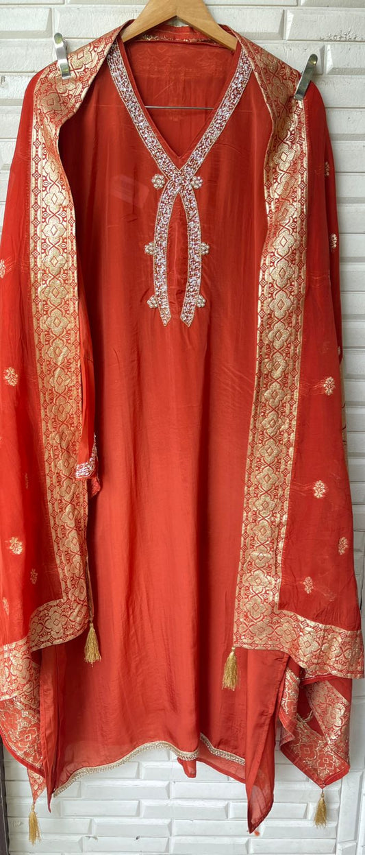 Organza semi stitched ladies suit Rc17646