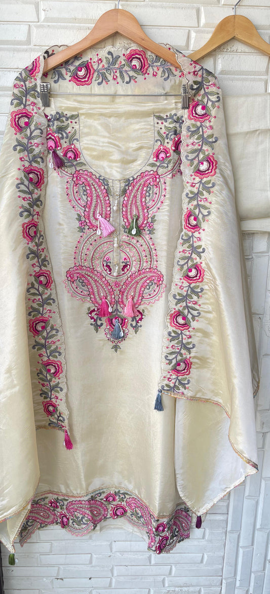 Shimmer mul chanderi unstitched ladies suit Rc18415