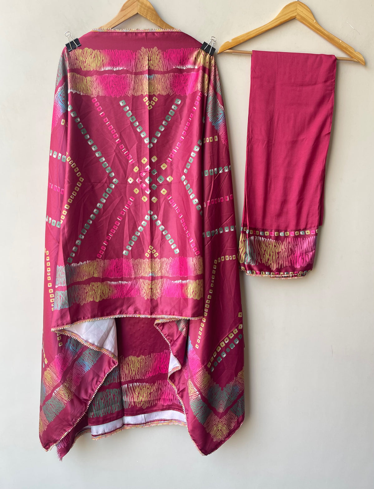 Ikkat Printed Mul Chanderi Unstitched Dress Material Set