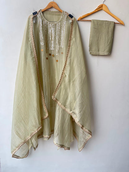 Pure crushed shimmer tissue unstitched ladies suit Rc19270 (a)