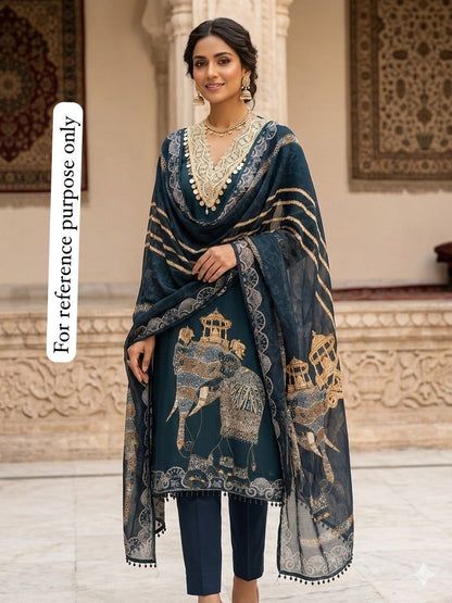Organza Printed Unstitched Ladies Suit RC-18523 – view 2