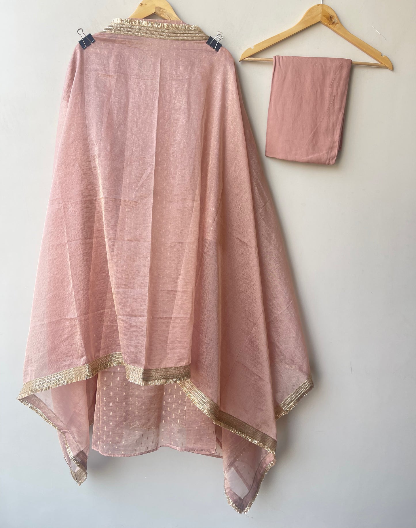 Banarsi shimmer tissue Embroidered Unstitched suit set