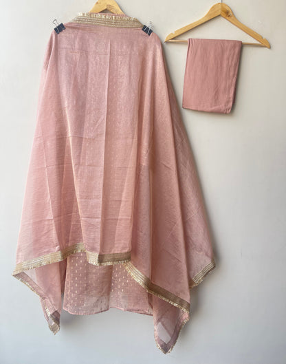 Banarsi shimmer tissue Embroidered Unstitched suit set