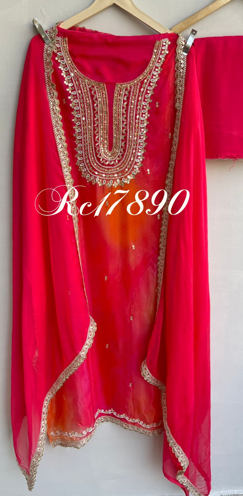 Organza shaded unstitched ladies suit Rc17889