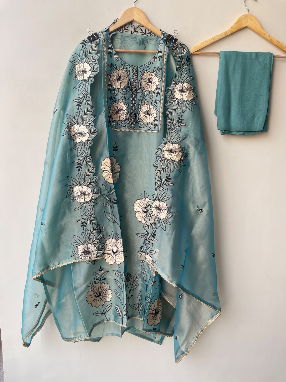 Shimmer glass organza ladies unstitched suit Rc19302 (b)