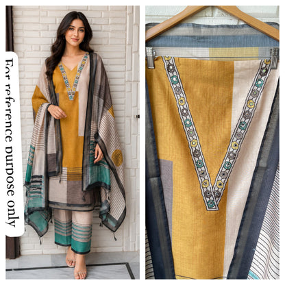 Soft Chanderi Silk Unstitched Ladies Suit RC18824