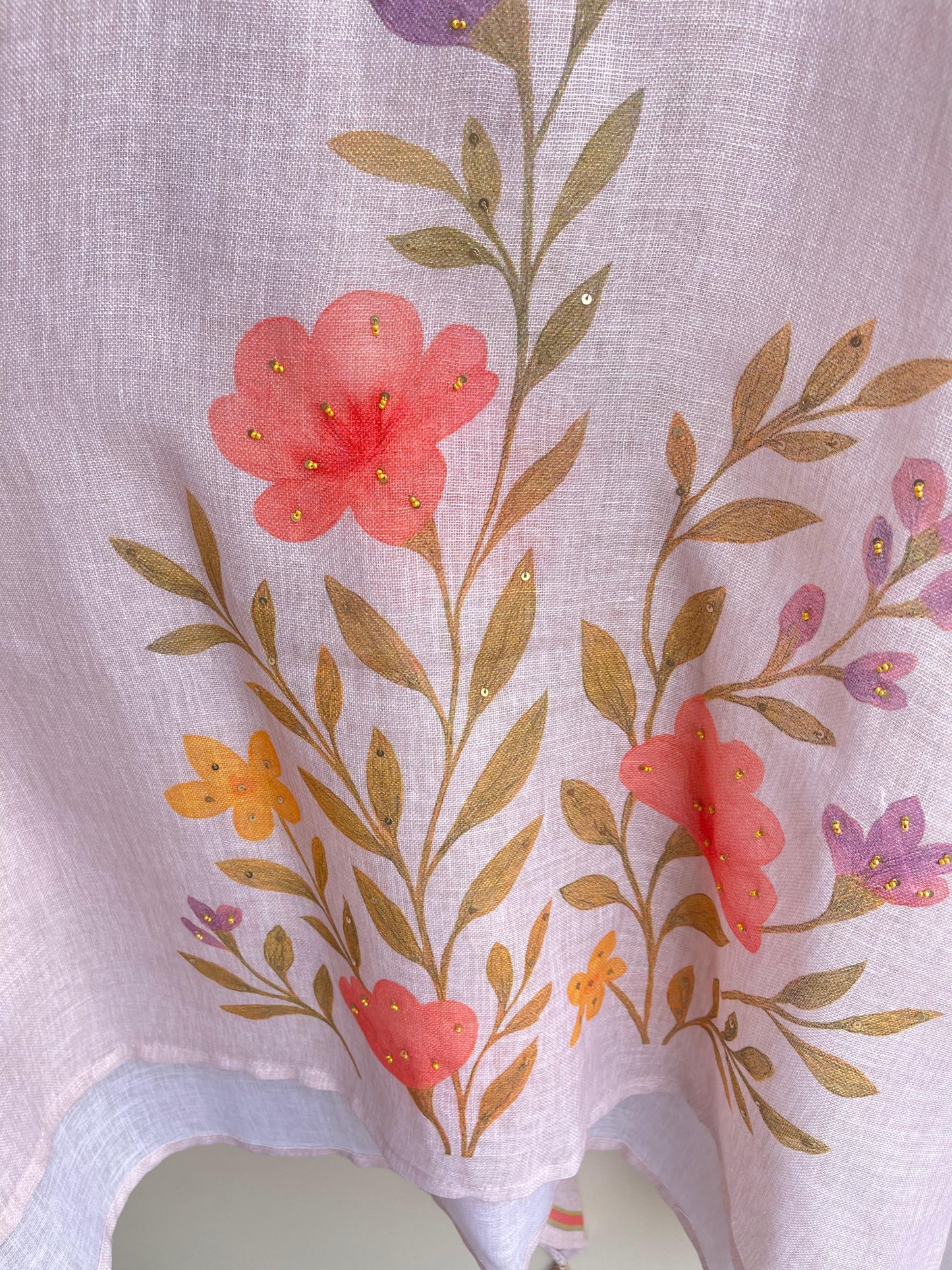 Pure linen printed unstitched ladies suit Rc18528