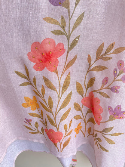 Pure linen printed unstitched ladies suit Rc18528