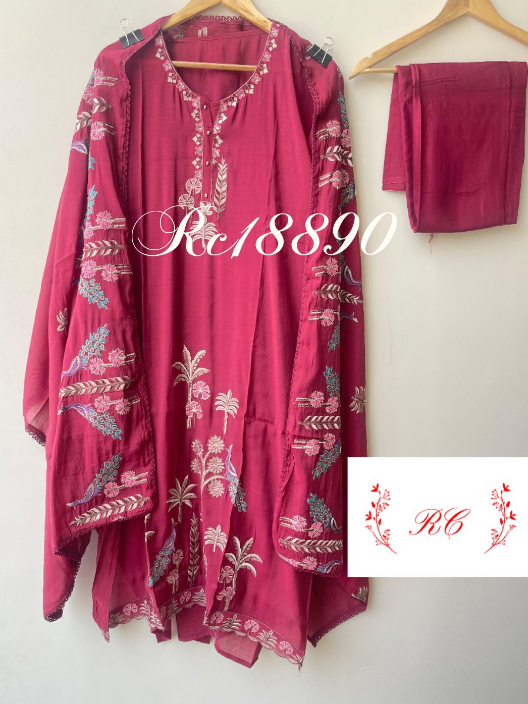 Mul Chanderi Unstitched Ladies Suit RC18890 – view 2