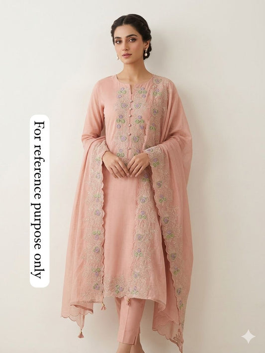 Mul chanderi unstitched ladies suit Rc18762