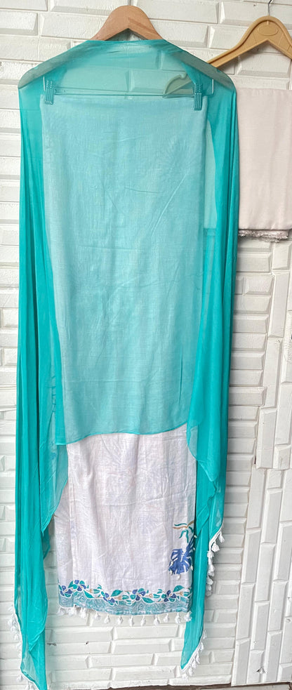 Cotton linen unstitched ladies suit Rc17421