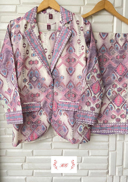 Linen Ready to Wear Co-ord Set Rc14651