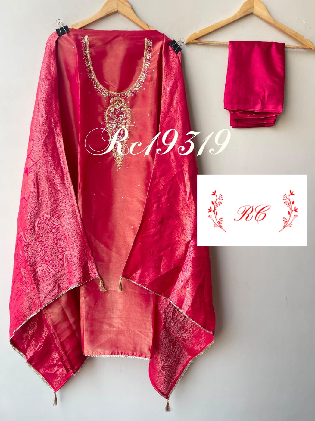 Shimmer organza unstitched ladies suit Rc19319 (a)