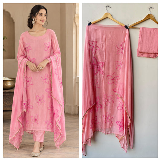 Elegant Organza Tuile Resham Embroidered Unstitched Suit Set