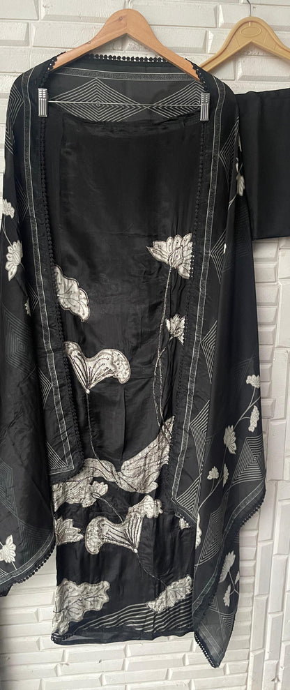 Glass organza unstitched ladies suit Rc17841