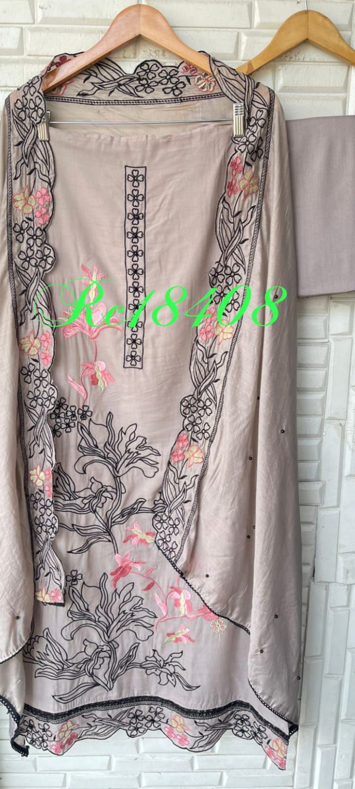 Mul Chanderi Unstitched Ladies Suit RC-18408 – view 4
