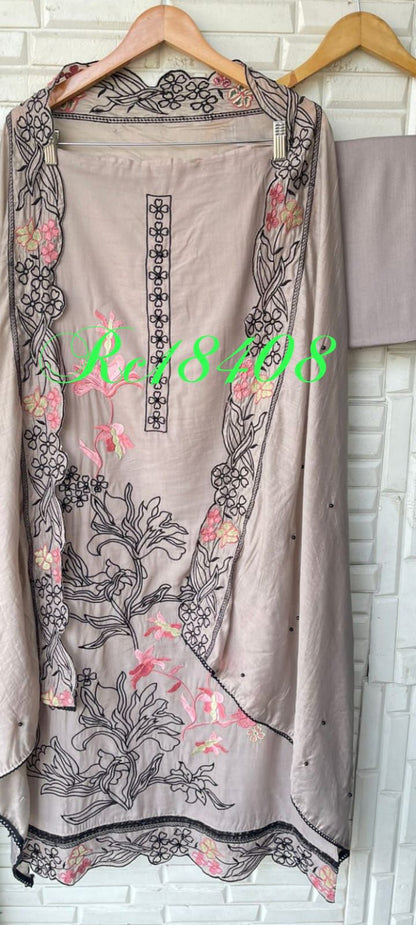 Mul Chanderi Unstitched Ladies Suit RC-18408 – view 4