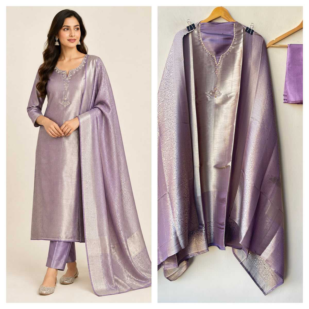 Exquisite Self Shimmer Giraffe Silk Unstitched 3 Pcs Designer Suit Set