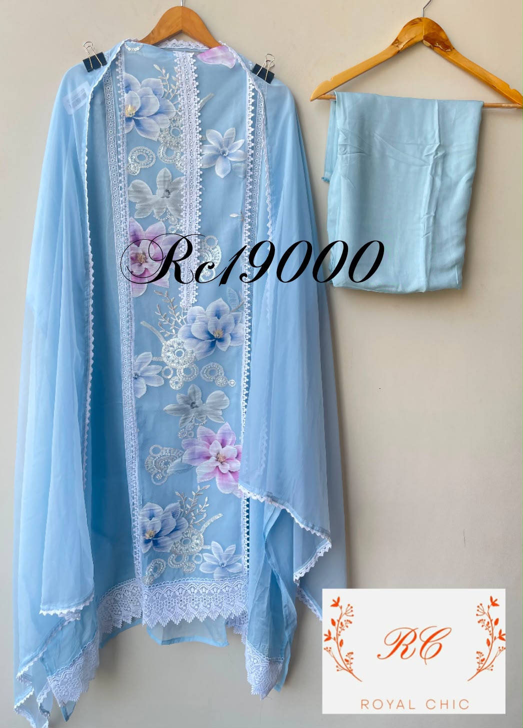 Organza unstitched ladies suit Rc19000 (a)