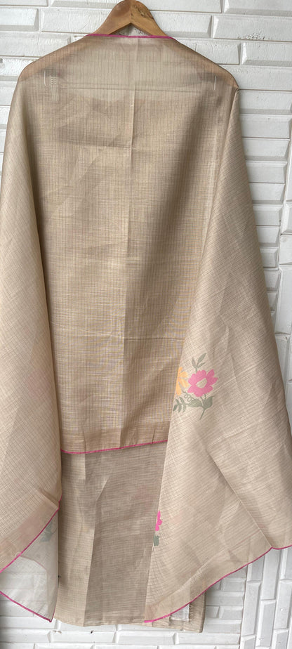 Tassar silk unstitched ladies suit Rc17407