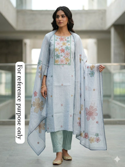 Pure Linen Printed Ladies Unstitched Suit RC-18703 – view 2