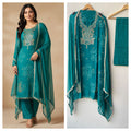 Premium Bandani Printed Organza Unstitched 3 Pcs Designer Suit Set