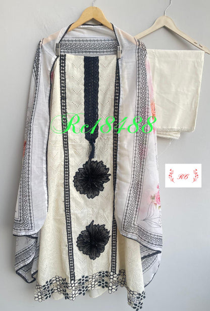 Chikan Cotton Unstitched Ladies Suit RC-18488 – view 3