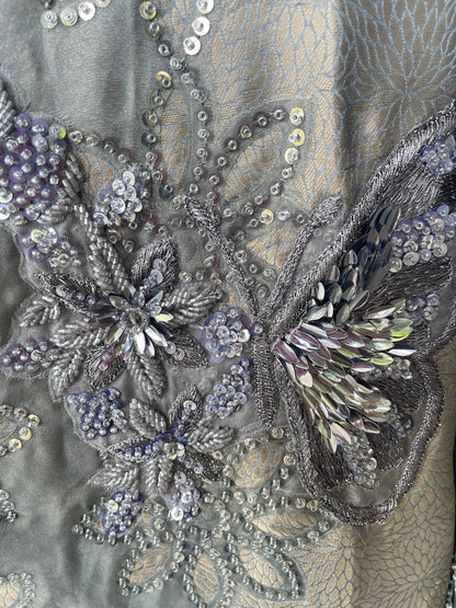 Brocade self banarasi shimmer silk unstitched ladies suit Rc17747 (a)