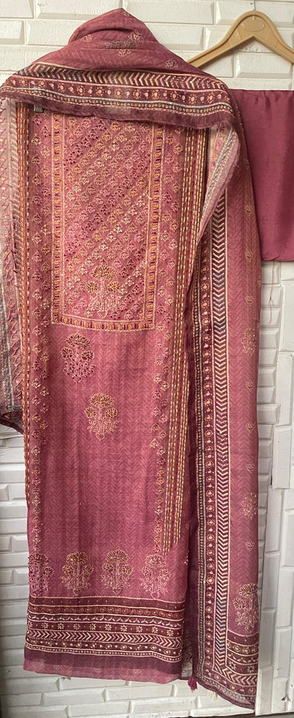 Linen silk unstitched ladies suit Rc17757 (b)