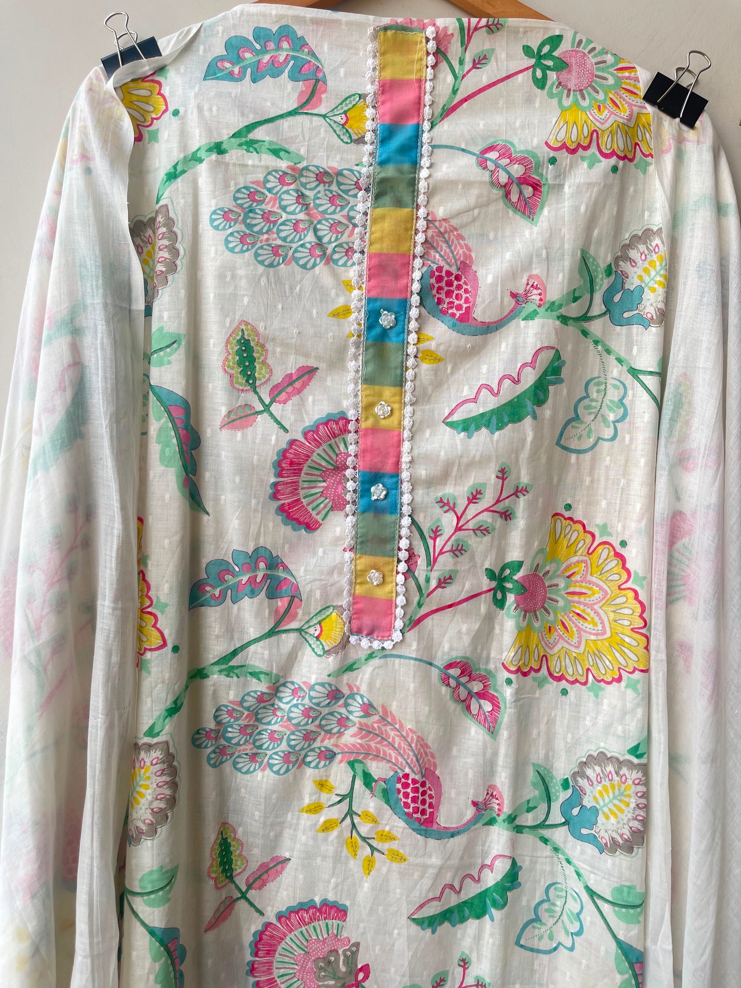 Self cotton printed unstitched ladies suit Rc18979