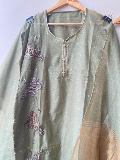 Banarasi shimmer mul chanderi unstitched ladies suit Rc19262 (b)