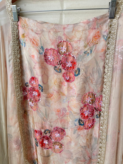 Organza unstitched ladies suit Rc17405