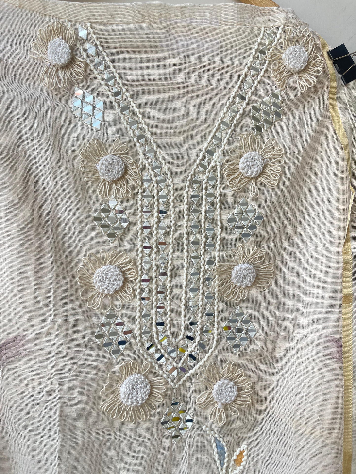Jute fabric unstitched ladies suit Rc18832