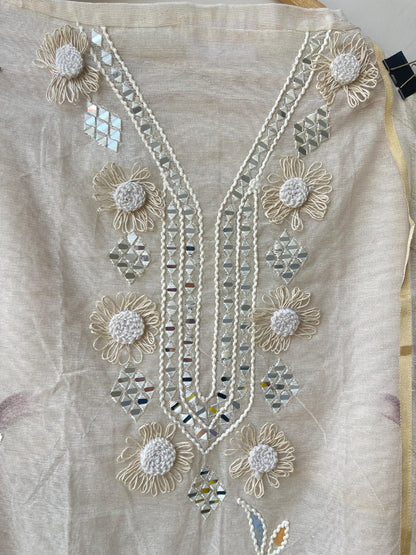 Jute fabric unstitched ladies suit Rc18832