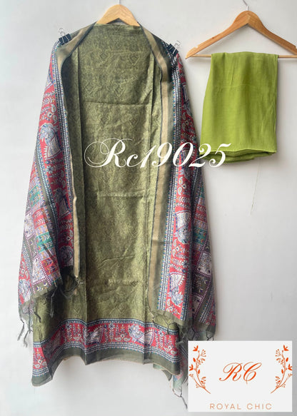 Mul chanderi maheshwari printed unstitched ladies suit Rc19025 (b)