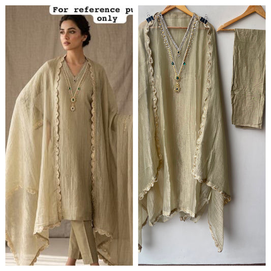 Crushed Shimmer Tissue Ladies Unstitched Suit with Pearl Embroidery RC-19249(B) - Royal Chic by Priti