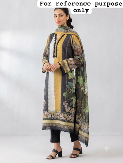 Self linen printed unstitched ladies suit Rc19222 (b)