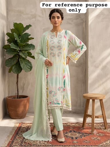 Mul chanderi printed ladies unstitched suit Rc19237 (a)