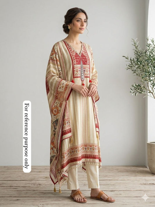 Muslin Printed Unstitched Ladies Suit RC-18615 – view 2