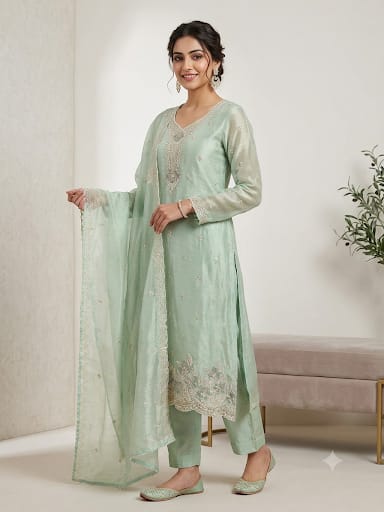 Shimmer tissue unstitched ladies suit Rc19340 (c)
